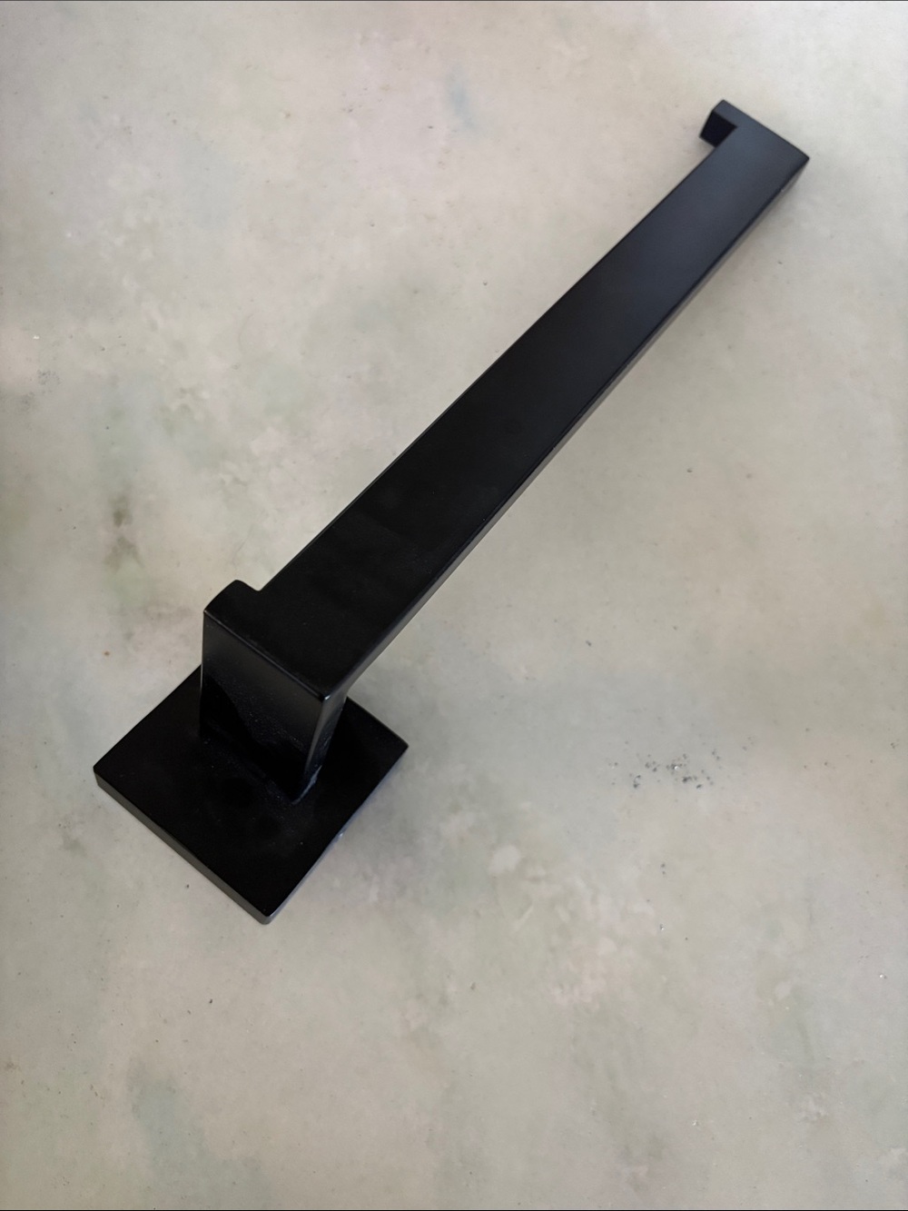 Matte Black Modern Square Towel Bar - Home Bath